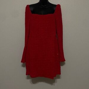 Francesca's Red Mini Formal Long Sleeve  Dress size L
